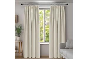 Deconovo Tende Camera da Letto Oscuranti 2 Pezzi, Tende Moderne per Soggiorno Interni, 140x290 CM (Larghezza x Altezza), Beige Chiaro