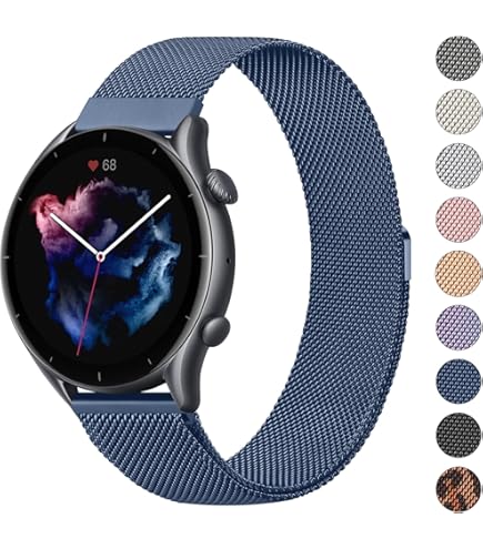 Cinturino Metallo Per Amazfit GTR 4/3/2 - Maglia Intrecciata Acciaio Inox - Regolabile (Nero) - Foto 6