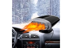 Chuankefanxing Auto Heizung, 12V 150W Tragbare Autoheizung und Entfroster mit 360° Drehbarem Sockel, 2 in 1 Schnelle Kühlung/Heizung Zigarettenanzünder Autolüfter für Fahrzeuge Schnelle Heizung Luft