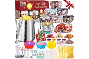 ZPQAODI Kit de Fabricación para Velas, Navidad DIY Juego de Regalo para Velas,Herramienta para Velas de Bricolaje manualidades de velas,Cera de Soja Regalos Originales Incluye Frascos