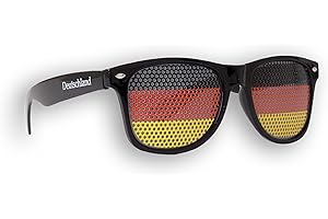 Promo Trade 10 x Fanbrille Deutschland - Schwarz – Sonnenbrille – Brille Germany – Schwarz Rot Gold - Fan Artikel
