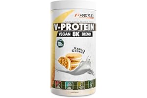 ‎PROFUEL Vegan Protein – VANILLE - V-Protein 8K Blend - unglaublich lecker & cremig - mit Protein aus Sonnenblume, Reis, Erbse, Hanf, Kürbis uvm. - pflanzliches Proteinpulver mit 80% Eiweiß