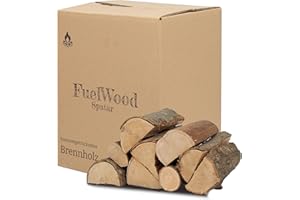 FUELWOOD SPATAR Leña de roble rojo secado al horno 25 litros – Longitud aprox. 25 cm – Humedad de la madera inferior al 15% – Perfecto para horno, chimenea, barbacoa, brasero, hoguera, barbacoa – leña, leña, barbacoa