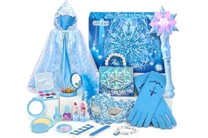 G.C Elsa Frozen Giocattoli Regalo Bambina 3-8 Anni con Mantello Blu Set Trucchi Pochette Bacchetta Magica per Compleanno Party