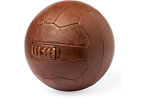 noTrash2003 Bern Style - Palla da calcio in stile vintage, per il tempo libero 1954, in pelle PU marrone, taglia 5