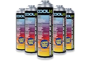 ‎COOL5 Cool5 5X Summer Full KIT AC 5in1 - Kältemittel Gas, Klimaanlagenöl, Dichtmittel für Aluminium- und Gummiteile, Trockenmittel - für Autos 1995 und 2016 - Großpackung 290 g Netto (5X Full KIT AC 5in1)