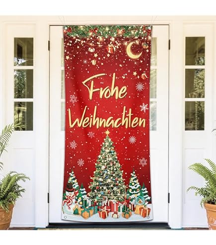 Frohe Weihnachten Banner Für Garagentor – 2024 W Produktbild-Vorschau 4