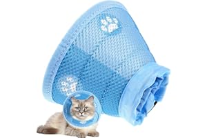 HPMJZ Halskrause Katze Halsband Schutzhalsband Einstellbarer Kegelhalsbänder Wiederherstellung Anti Biss Schützender Kragen Weich Kragen Cone Nach Operation und Verletzungen für Welpen Kleine Hunde Katzen