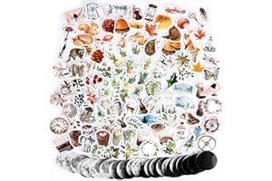 BHGT 274PCS Autocollants Stickers Automne Amimaux Fleurs Plantes Etiquettes Adhésif de DIY Scrapbooking Album Photo 6 Boîtes pour Journal plan bricolage artisanat Scrapbooking Journal (Style_A)