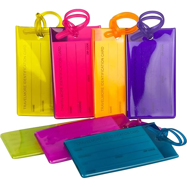 6 Targhette Per Valigia In Alluminio - Con Anelli In Acciaio, 6 Colori Diversi - Foto 1