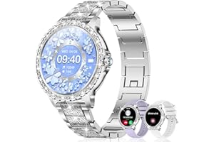 fitonyo Smartwatch Donna Diamond,1.32''Smartwatch Donna Chiamate e whatsapp,Fisiologia Femminile Cardiofrequenzimetro SpO2/Monitoraggio del Sonno/120 Allenamenti, Orologio Smart Watch per iOS Android