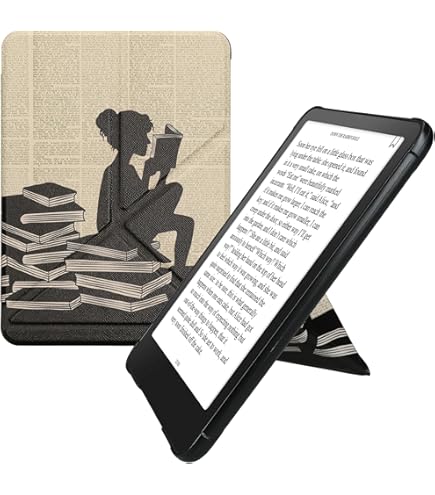 kwmobile e-reader hoesje compatibel met Kindle Paperwhite (2024)/Colorsoft hoes - Met standaard - Ereader cover van kunstleer - In lavendel