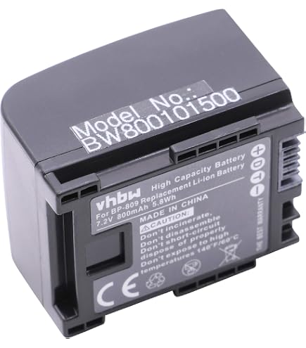 Batteries Vhbw 2400mAh Pour Caméscope Canon Legria HF-G25/G10/G30 - Lot De 2 - Compatible BP-828