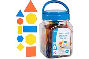 edx Education Blocs d'Attributs Transparent Mini Bocal Formes Colorées Plastique Accessoire Boîte Lumineuse Sensory Play Math Manipulative
