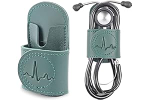 Czzmy Stethoscope Holder Hip Clip.Night Shift Nurse Essentials Organizer,Stethoscope Belt Clip for Scrubs, Nursing Tools Holster Case(1-Green)