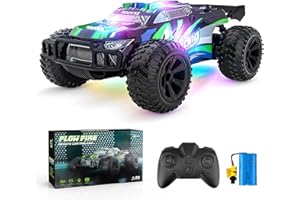 Vrxeqi coche control remoto todo terreno juguete niño niño niño coche radiocontrolado RC Crawler camión con luz LED coche teleguiado alta velocidad juegos exterior interior regalo