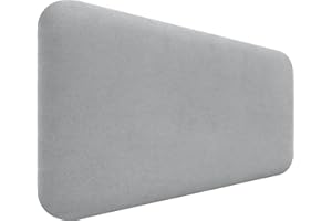 DHOME Cabecero Tapizado Liso Redondeado Tela Aqualine para Pared Acústicos Cabeceros Absorbentes Cabezal Cama Dormitorio (Gris Claro, 90cm)
