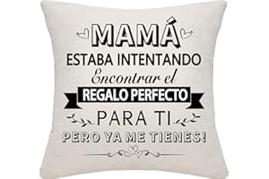 Bommex Fundas de Cojín Divertidas para Mamá de Hija Hijo Mejor Regalo para Mamá Cumpleaños Día de la Madre (mamá)