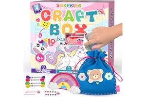 FOZCMISW Kit de Couture pour Enfants dès 6 Ans | 10 Projets DIY Surprise pour Apprendre à Coudre | Kit Activites Manuelles pour Enfants | Idée Cadeau Créative et Éducative pour Fille 6 7 8 9 10 11 12 Ans​