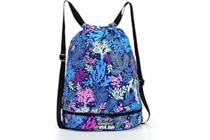 Risefit Waterproof Swimming Bags Drawstring Gym Bags PE Bags String Backpacks for Adults, Kids