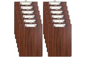 SOYIRI Porte-Blocs en Bois A4,12 Pièces Planchettes à Pince Avec Clip, Clipboard Porte-Formulaires