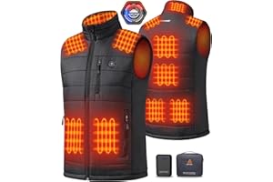 GOTOBI Chaleco Calefactable Hombre con Batería Incluida de 16000mAh 7.4V, 9 Áreas de Calefacción, 3 Niveles de Temperatura Ajustables, Chaleco Térmico para Actividades al Aire Libre