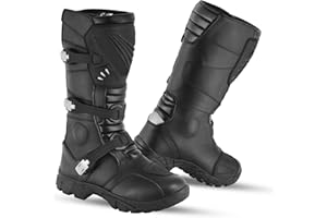 Vaster Moto Zapatos de Moto Reforzados para Hombre Zapatos de Moto de Cuero con Soporte para el Tobillo Suela Antideslizante