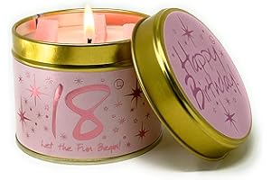 Lily Flame Happy Birthday 18th Scented Candle Tin