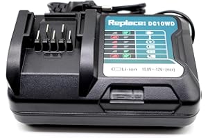 FengWings® Cargador DC10WD DC10SB DC10WC, Compatible con Makita 12V/10.8V Cargador BL1015 BL1016 BL1021B 197396-9 BL1041B 197406-2 Batería