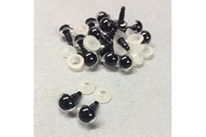 celloexpress 8mm Clear Eyes with Plastic Backs - Safety Eyes for Soft Toy or Teddy Bear Making - Pack of 10 Pairs