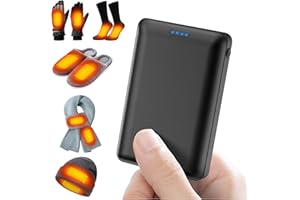 ‎HOTOKGOO HotokGoo 5000mAh Akku für beheizbare Handschuhe Socken Hausschuhe Mütze Schals – 5V2A Wiederaufladbarer DC & USB Ausgang Batteriepack für Heizkleidung