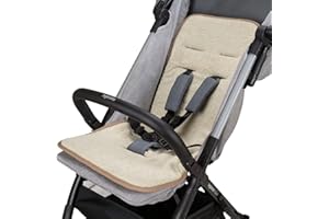 baby idea Babysanity® Morbido Riduttore Copri Passeggino Universale Materassino Neonato Soffice Imbottitura Rivestimento Spugna Di Cotone 100% con Bordatura - Made in Italy - (Beige)