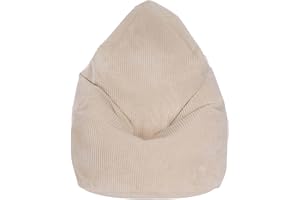 ‎DREAMROOTS DreamRoots Sitzsack für Kinder 80x80x120cm - Cord Bean Bag Chair mit Füllung, Lehne und Bezug - für Mädchen und Jungen