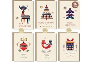 LEGEZON Christmas Cards 2024, Boxed Christmas Cards with Envelopes, Recycled Christmas Cards Multipack Pack, Personalized Xmas Cards for Family Members Mum Friends Colleague Business Partners, Blank Inside