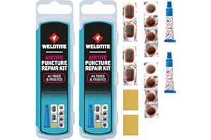 WELDTITE Airtite Bike Tyre Puncture Repair Kit - 6 Patches with Traditional Feather Edge, Quick & Dependable Bike Inner Tube Fix (Pack of 2)