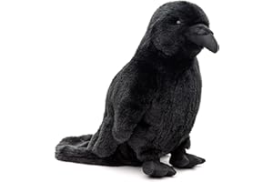 Uni-Toys - 'Jet' - Rabe schwarz - 23 cm (Höhe) - Plüsch-Vogel, Krähe - Plüschtier, Kuscheltier