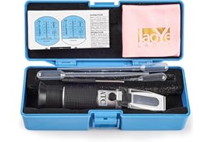 LAOYE Rifrattometro Antigelo Portatile Tester per Liquidi di Raffreddamento di Glicole Etilenico e Propilenico Rifrattometro per Autoveicoli, Acqua del Parabrezza, Acido della Batteria e AdBlue con Pipetta