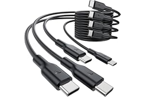 RAMPOW Cavo USB C USB C 4-Pack [1M+1M+2M+2M], Cavo iPhone 16, Cavo USB C 60W, Cavo iPhone 15 Ricarica Rapida per iPhone 16/16 Pro/15/15 Pro, Samsung S23/S22/S21/S20, iPad Pro/Air/Mini, Xiaomi