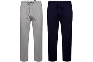 Sock Stack Mens Lounge Bottoms Pyjama Pants Jersey PJ Bottom For Men Organic Cotton Rich Pajama Trousers Pack Of 2