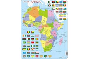 Larsen K13 Politische Karte Afrikas, Englisch Ausgabe, Rahmenpuzzle mit 70 Teilen