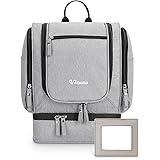 Uktunu Borsa da Toilette Appesa con Ganci Spessi a Specchio Capacità 15L Beauty Case da Viaggio per Uomini e Donne Impermeabi