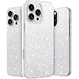 LONLI Hue - for iPhone 16 Pro Max Case - White Pearl Tort Phone Case with [4 Airbag Cushioned Corners] - Cute, Unique and Aesthetic Shockproof Cover for Women and Girls