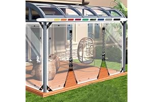 SDLLG Transparent Divider Curtains with Eyelets, PVC Outdoor Tarpaulin Curtains 0.5 mm Clear Side Tarpaulin for Gazebos, Pergola, Balcony, Gardens, Garage, Stem 2 x 4 m (H x L) with 2 Zips