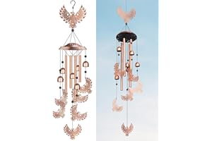NiHome Campanelli a vento in metallo Thunderbird fatti a mano per giardino, decorazione patio, campanelli a vento in metallo, durevoli, resistenti alle intemperie, per portico interno/esterno, design