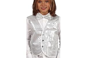 Fiestas Guirca, S.L. Chaleco de Lentejuelas Plateado Infantil