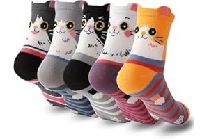 Kyralyn Cat Socks Secret Santa Gifts for Women, Cute Animal Themed Christmas Xmas Present Socks for Mum Her Teenage Girls Ladies Girlfriend Cat Lover, Unique Stocking Fillers Idea