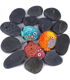 6/12 Pezzi Grandi Pietre Naturali Di Fiume - Ciottoli Piatti E Lisci Di