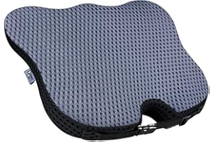 Dreamer Car Wedge Seat Cushion for Car Seat Driver/Passenger- Car Seat Cushions for Driving Improve Vision/Posture - Memory Foam Car Seat Cushion for Hip Pain (Mesh Cover,Gray)