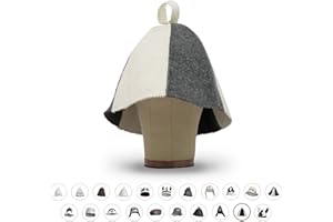 LOWELL LoFelt® cappello da sauna - in feltro per lui e per lei inclusa guida - per una straordinaria esperienza wellness - bianco/grigio - mis. grande - berretto da sauna cappuccio da sauna