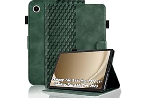 Vkooer Case for Samsung Galaxy Tab A11 Plus 2025 (11 Inch)/A9 Plus 2023 PU Leather Folio Cover with Multi Angle Viewing Stand and Card Slots Smart Shell for Galaxy Tab A11 Plus 2025,Dark green